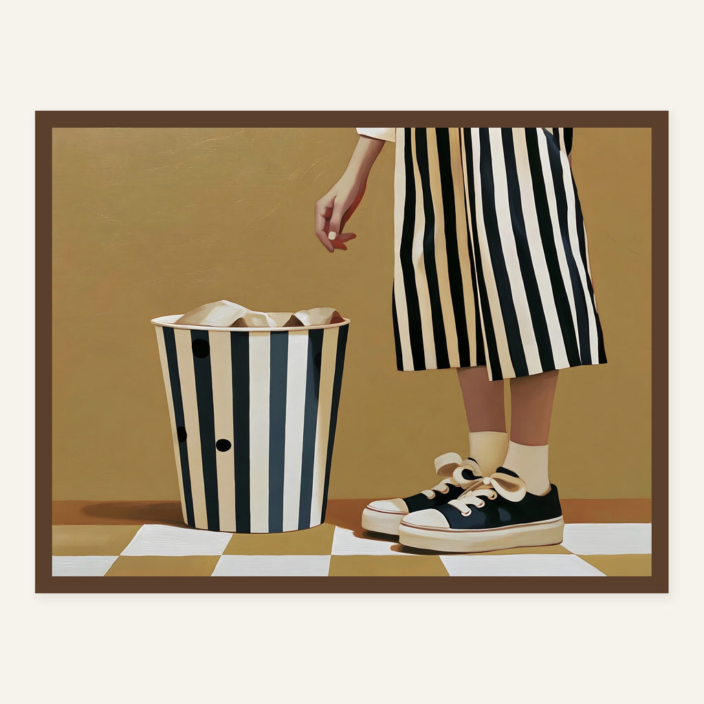 After the Checkout — Dark wood frame