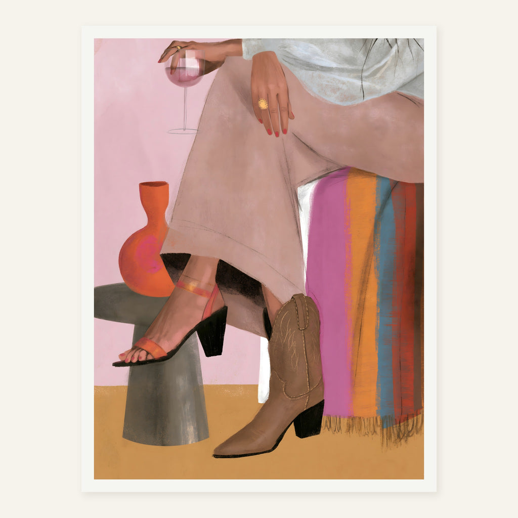 Velvet Footfall — White frame
