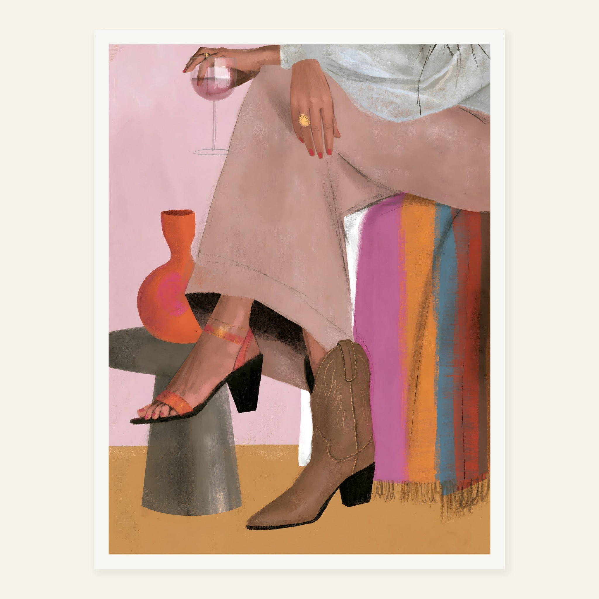 Velvet Footfall — White frame