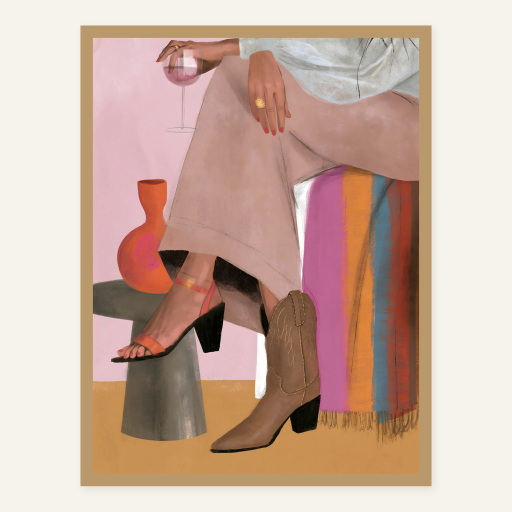 Velvet Footfall — Wood frame
