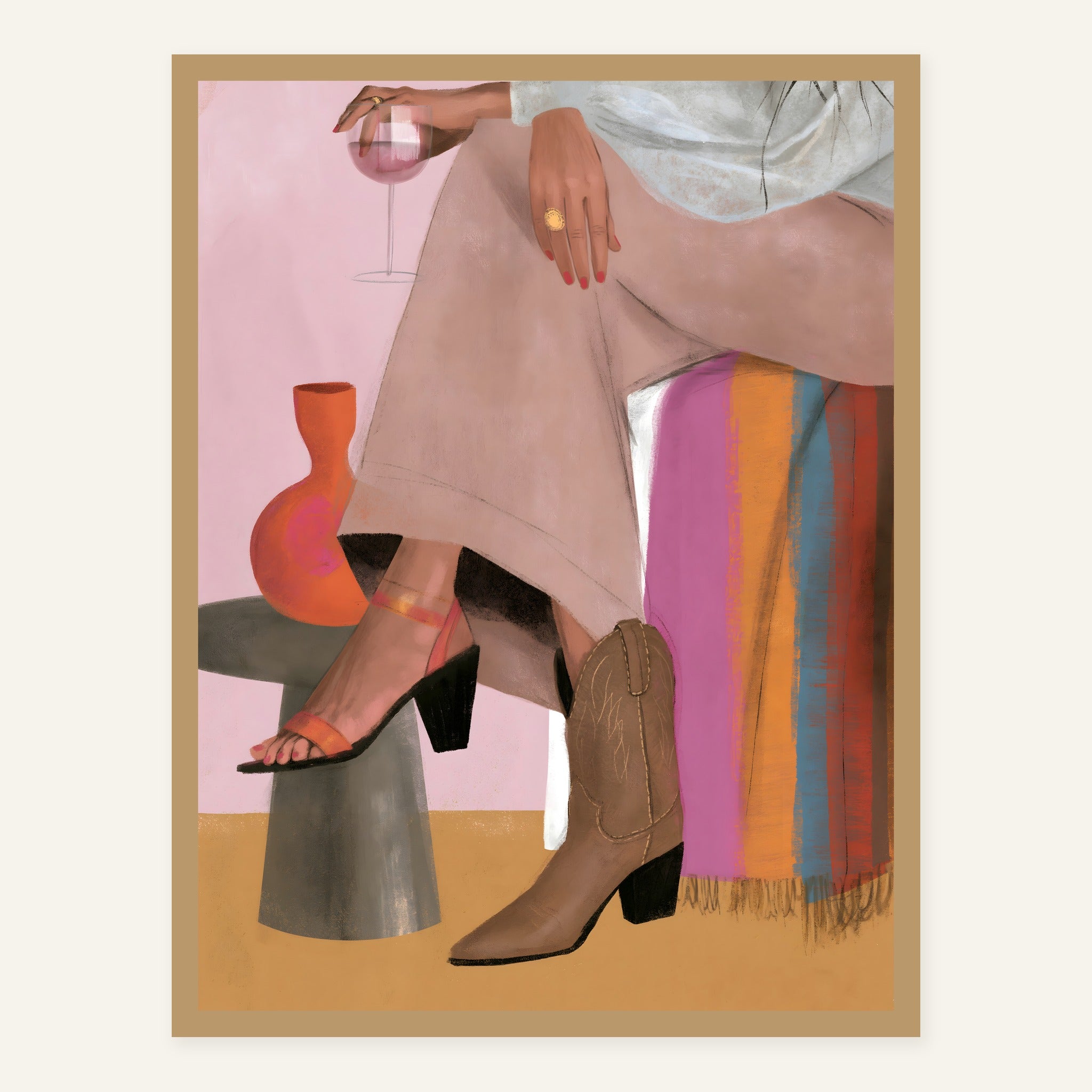 Velvet Footfall — Wood frame
