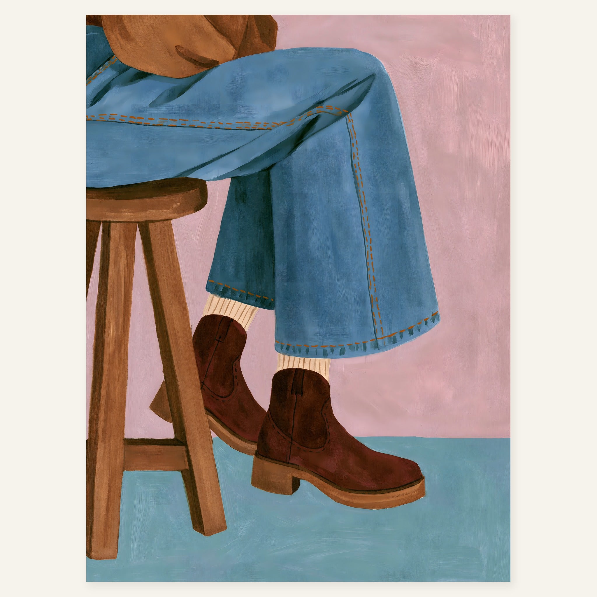 Cushion Backstep — art print by paintmoon