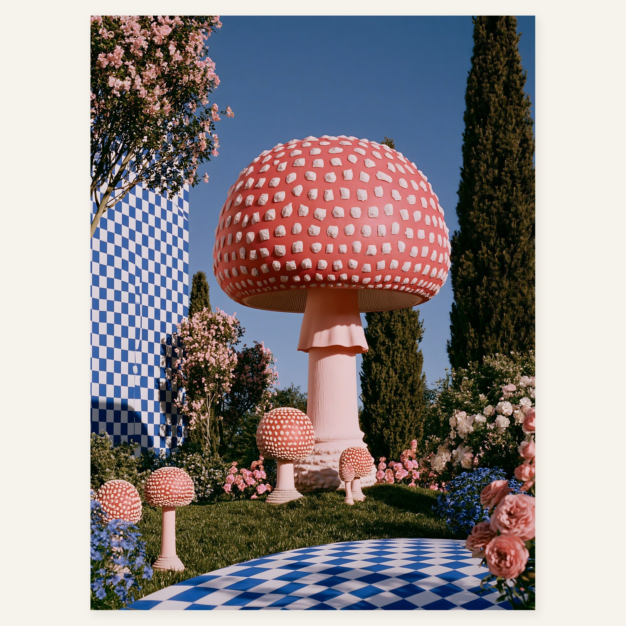 Gingham Grotto — art print by paintmoon