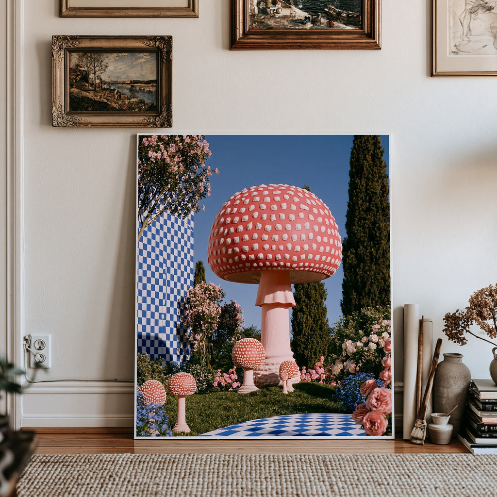 Gingham Grotto — art print by paintmoon