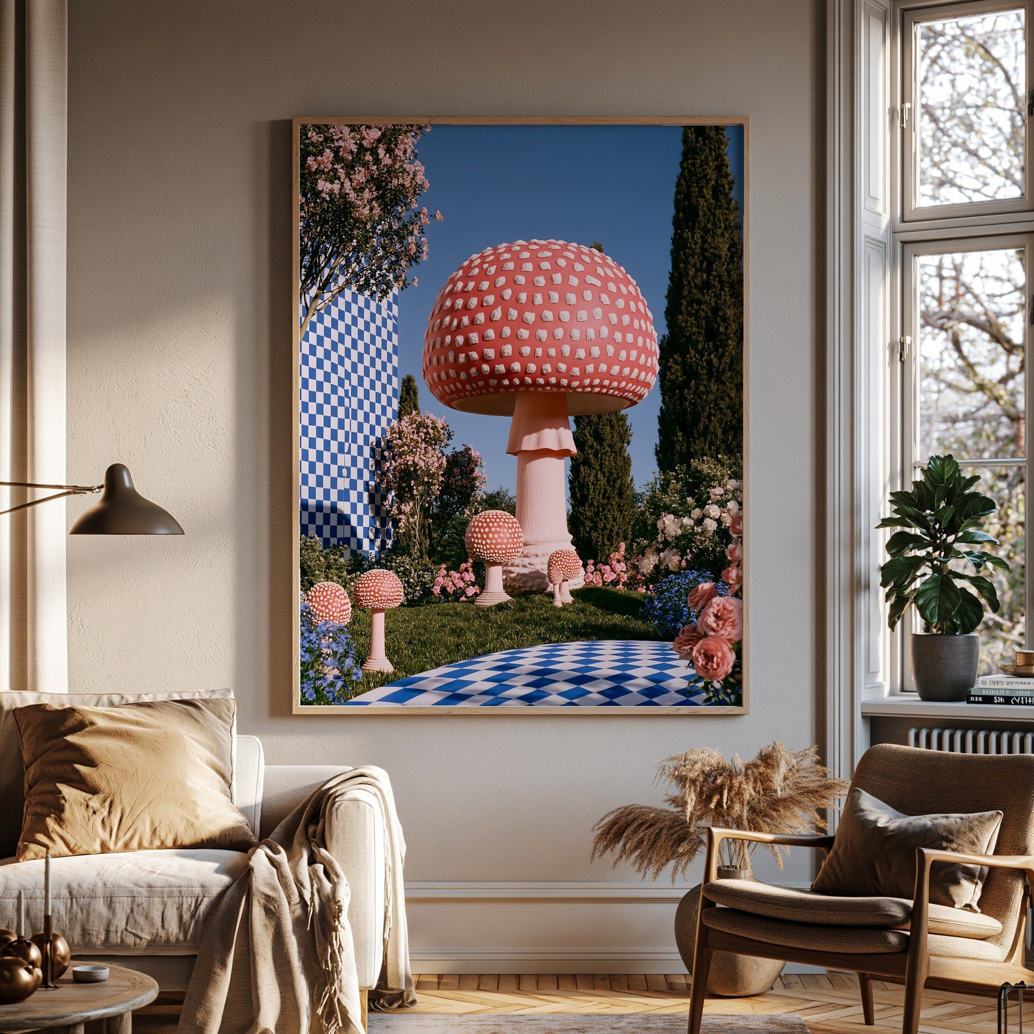 Gingham Grotto — art print by paintmoon