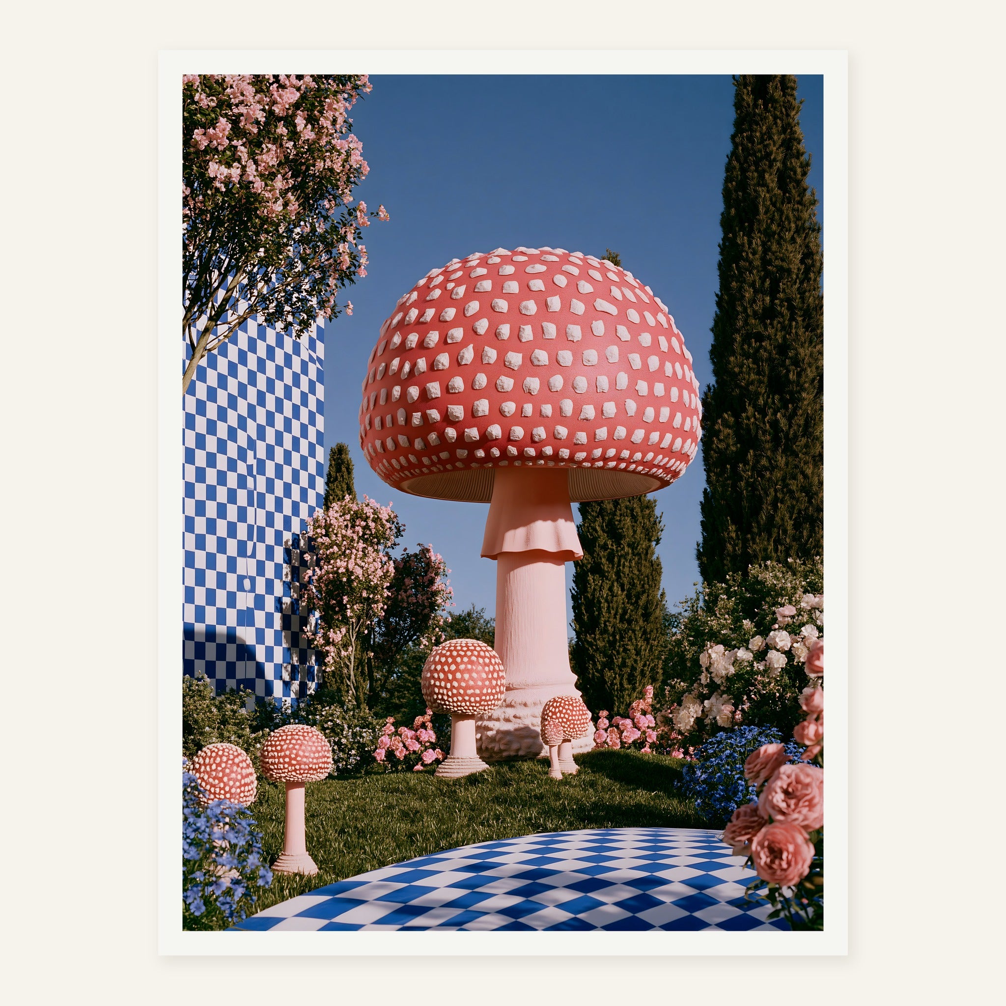 Gingham Grotto — White frame