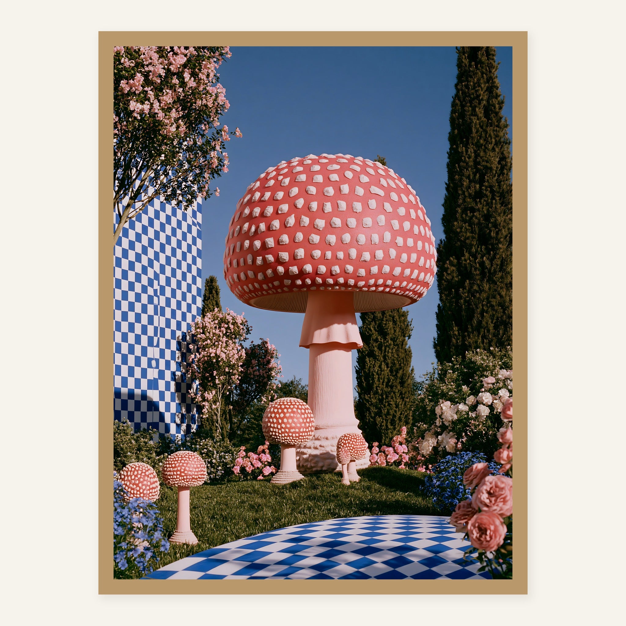 Gingham Grotto — Wood frame